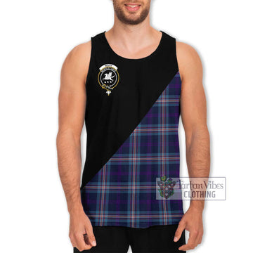 Nevoy Tartan Men's Tank Top with Family Crest and Military Logo Style