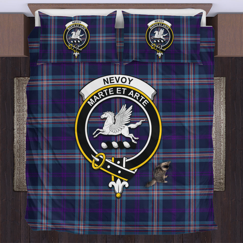 Nevoy Tartan Bedding Set with Family Crest US Bedding Set - Tartan Vibes Clothing