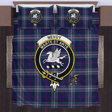 Nevoy Tartan Bedding Set with Family Crest