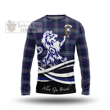 Nevoy Tartan Long Sleeve T-Shirt with Alba Gu Brath Regal Lion Emblem