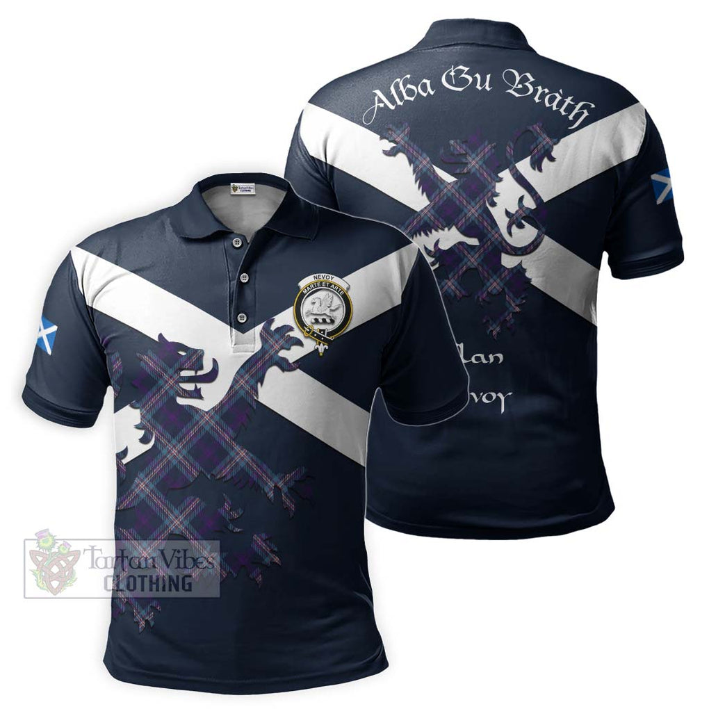 Tartan Vibes Clothing Nevoy Tartan Lion Rampant Polo Shirt – Proudly Display Your Heritage with Alba Gu Brath and Clan Name