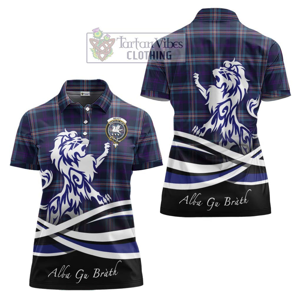 Nevoy Tartan Women's Polo Shirt with Alba Gu Brath Regal Lion Emblem Women - Tartanvibesclothing Shop