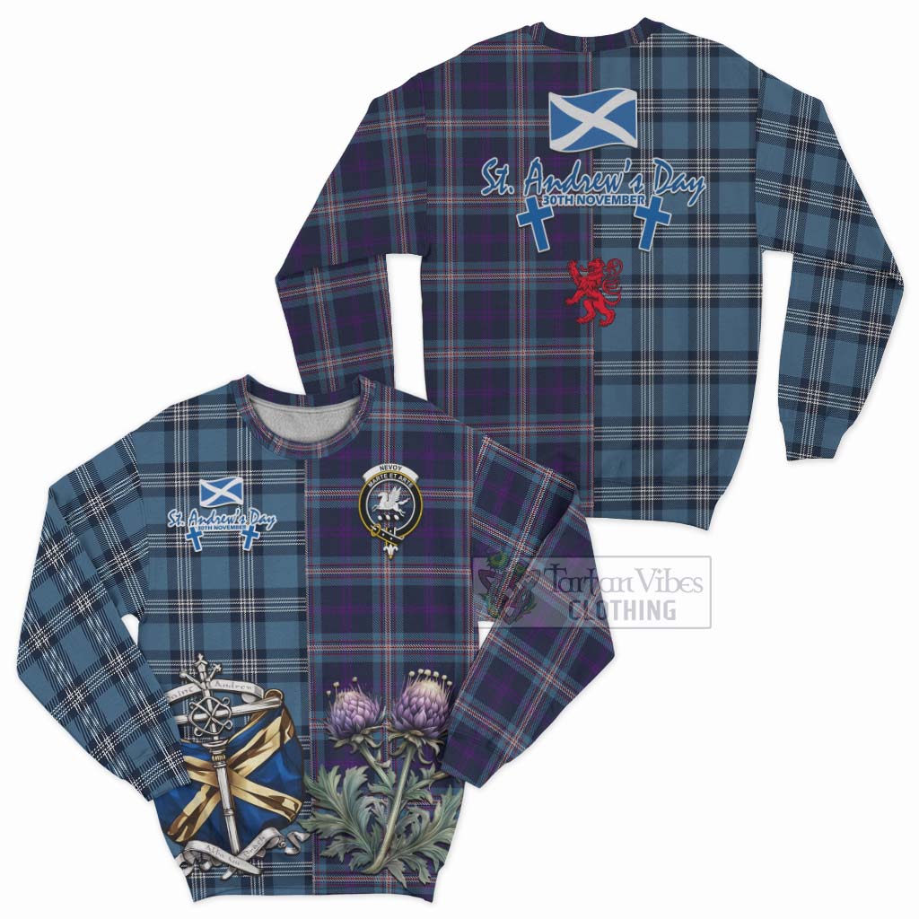 Tartan Vibes Clothing Nevoy Tartan Sweatshirt Happy St. Andrew's Day Half Tartan Style