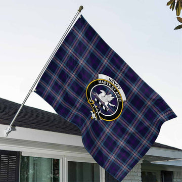 Nevoy Tartan House Flag with Family Crest