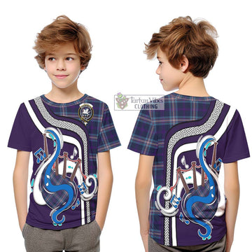 Nevoy Tartan Kid T-Shirt with Epic Bagpipe Style