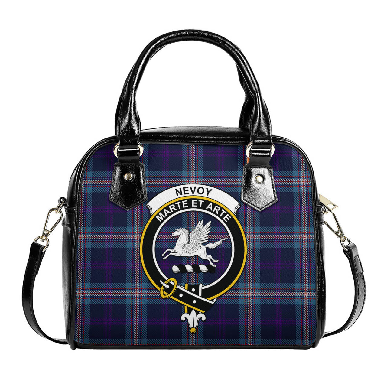 Nevoy Tartan Shoulder Handbags with Family Crest One Size 6*25*22 cm - Tartanvibesclothing