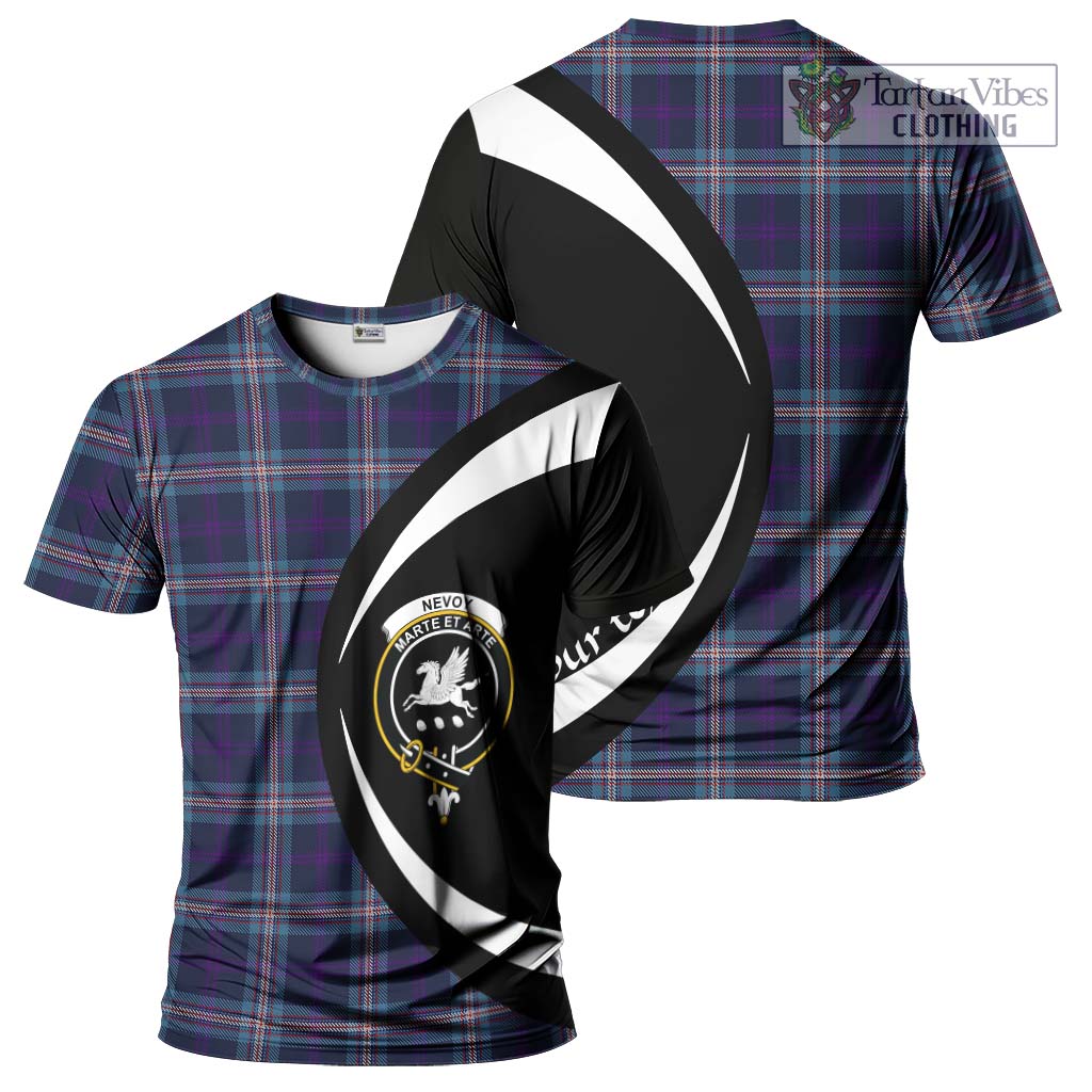 Tartan Vibes Clothing Nevoy Tartan T-Shirt with Family Crest Circle Style