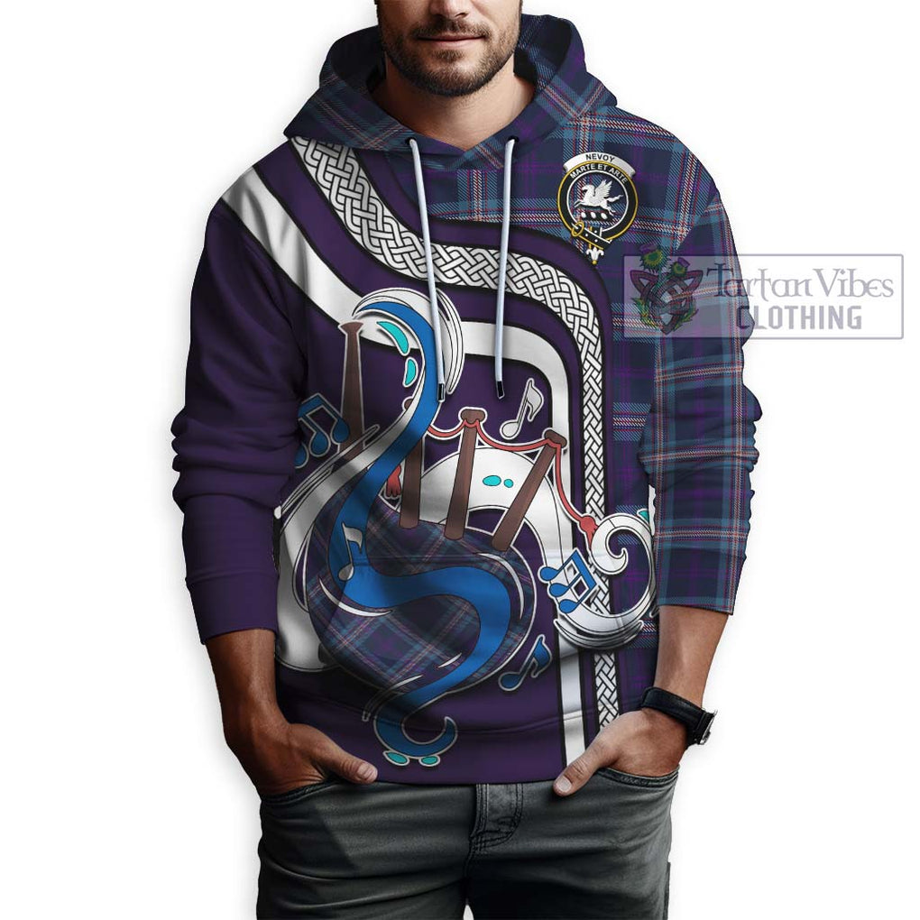 Nevoy Tartan Hoodie with Epic Bagpipe Style Zip Hoodie - Tartanvibesclothing Shop