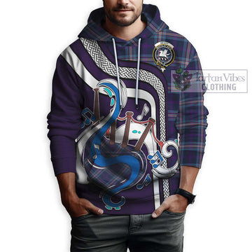 Nevoy Tartan Hoodie with Epic Bagpipe Style