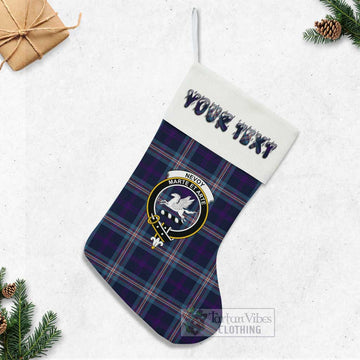 Nevoy Tartan Family Crest Christmas Stocking with Personalized Text