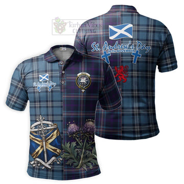 Nevoy Tartan Polo Shirt Happy St. Andrew's Day Half Tartan Style