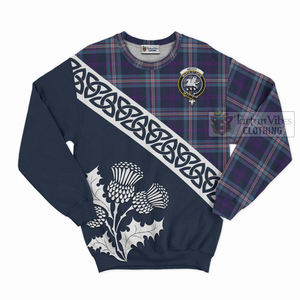 Tartan Vibes Clothing Nevoy Tartan Sweatshirt Featuring Thistle and Scotland Map