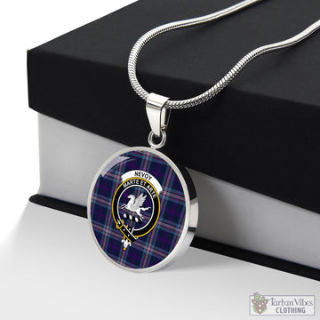 Nevoy Tartan Circle Necklace with Family Crest