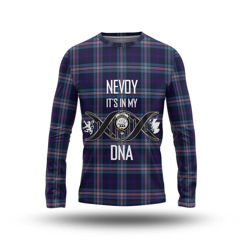 Nevoy Tartan Long Sleeve T-Shirt with Family Crest DNA In Me Style Unisex - Tartanvibesclothing Shop