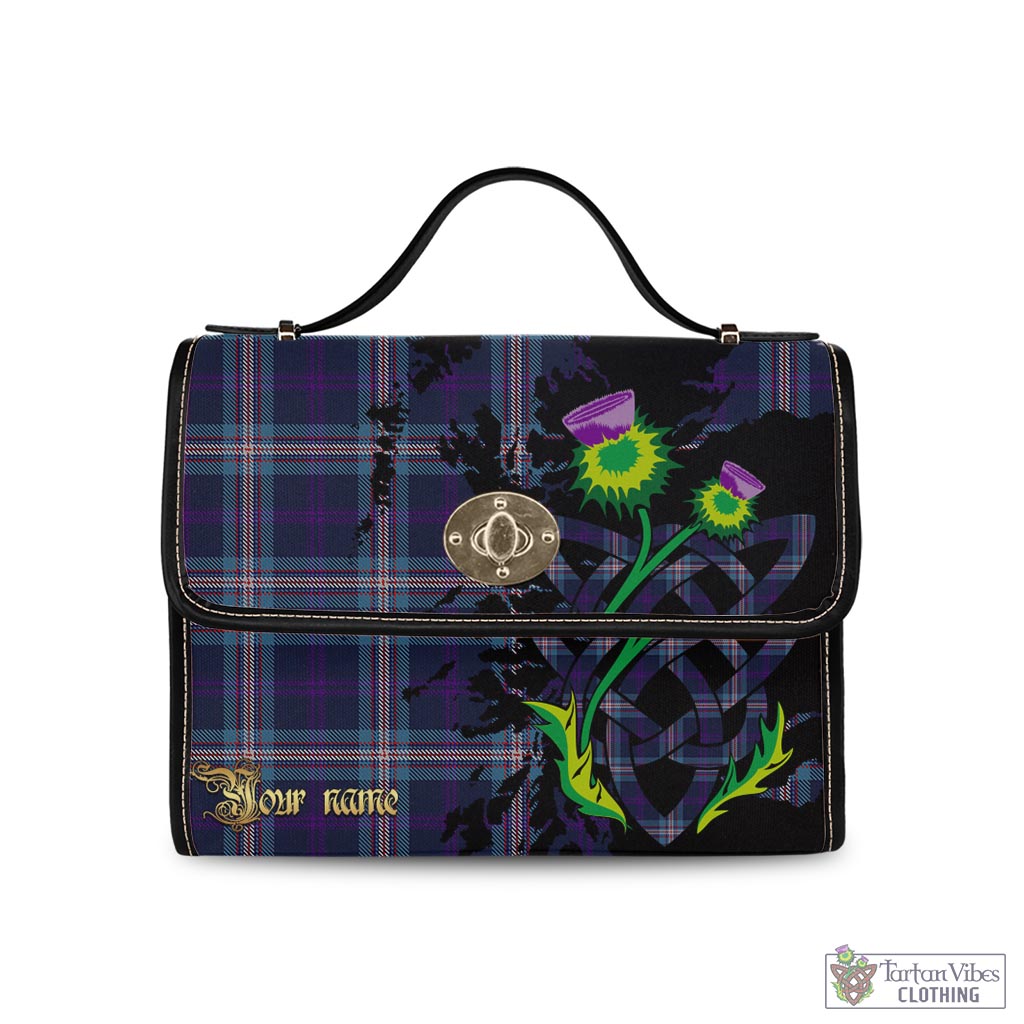 Tartan Vibes Clothing Nevoy Tartan Waterproof Canvas Bag with Scotland Map and Thistle Celtic Accents