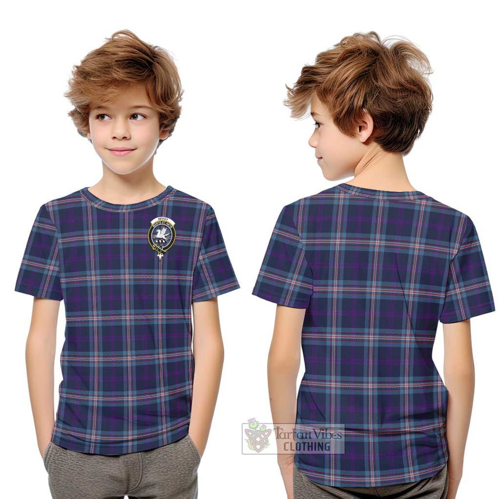 Nevoy Tartan Kid T-Shirt with Family Crest Youth XL Size14 - Tartanvibesclothing Shop