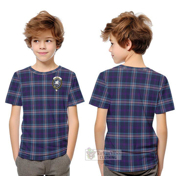 Nevoy Tartan Kid T-Shirt with Family Crest