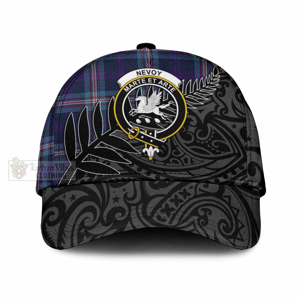 Tartan Vibes Clothing Nevoy Tartan Classic Cap with New Zealand Silver Fern Half Style