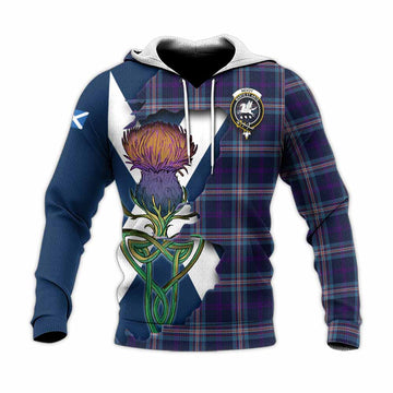 Nevoy Tartan Family Crest Knitted Hoodie Scottish Thistle Celtic Inspired Unisex Knitted Pullover Hoodie - Tartan Vibes Clothing