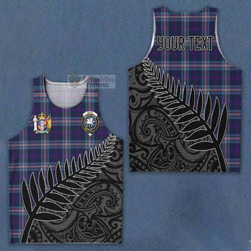 Nevoy Crest Tartan Men's Tank Top with New Zealand Silver Fern Half Style