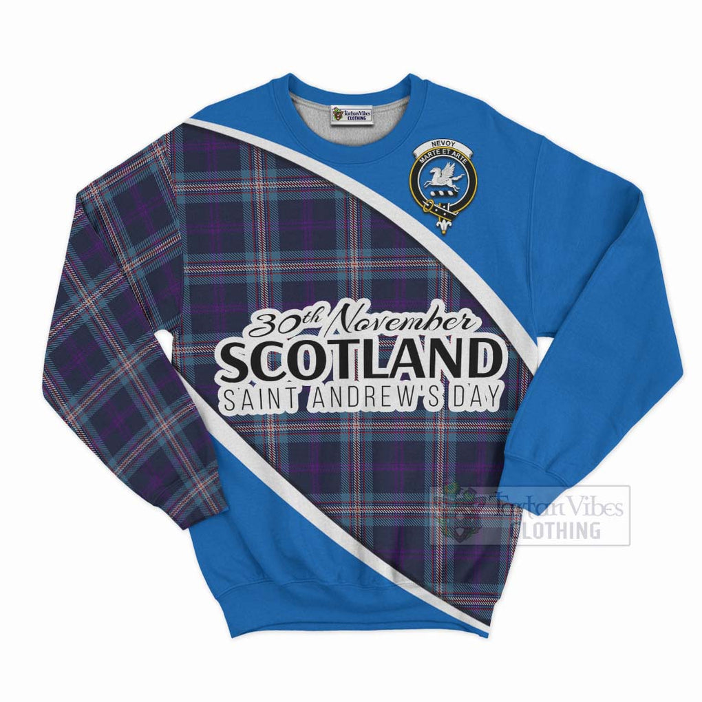 Tartan Vibes Clothing Nevoy Family Crest Tartan Sweatshirt Celebrate Saint Andrew's Day in Style