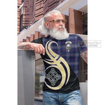 Nevoy Tartan Cotton T-shirt with Family Crest and Celtic Symbol Style