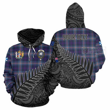 Nevoy Crest Tartan Hoodie with New Zealand Silver Fern Half Style