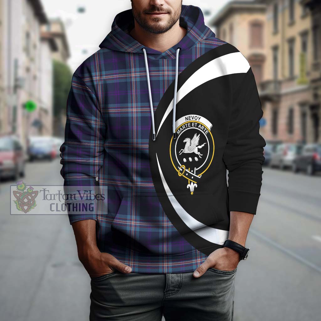 Nevoy Tartan Hoodie with Family Crest Circle Style Zip Hoodie - Tartan Vibes Clothing