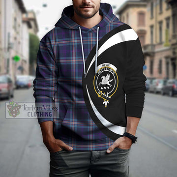 Nevoy Tartan Hoodie with Family Crest Circle Style