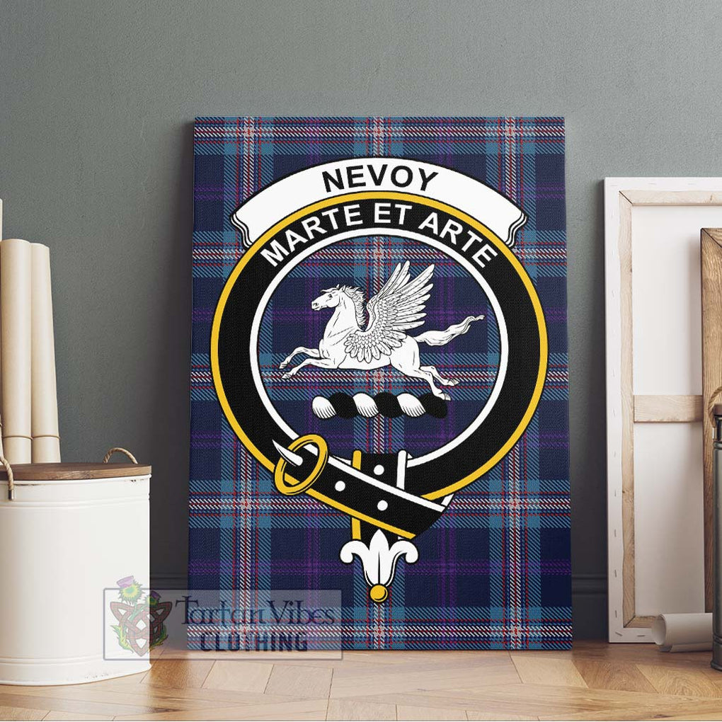 Nevoy Tartan Canvas Print Wall Art with Family Crest Without Frame - Tartan Vibes Clothing