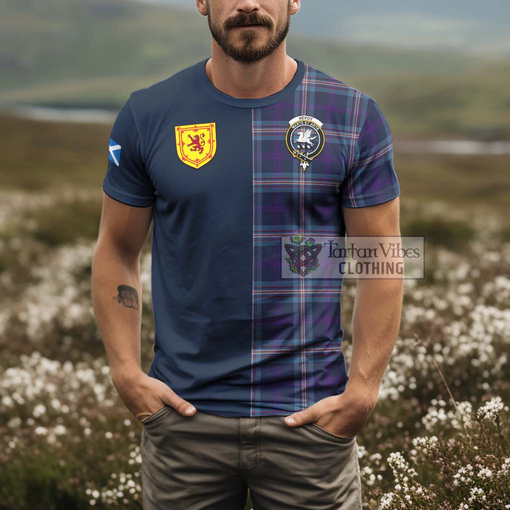 Tartan Vibes Clothing Nevoy Tartan T-Shirt Alba with Scottish Lion Royal Arm Half Style