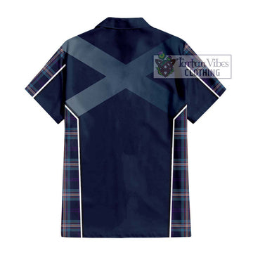 Nevoy Tartan Short Sleeve Button Shirt with Family Crest and Lion Rampant Vibes Sport Style