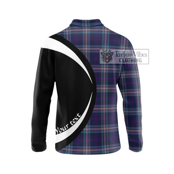 Nevoy Tartan Long Sleeve Polo Shirt with Family Crest Circle Style