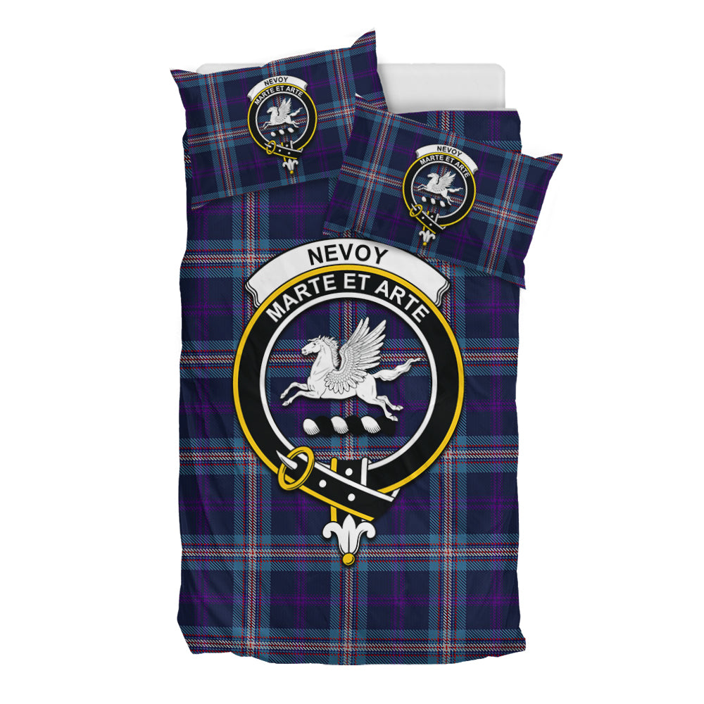 Nevoy Tartan Bedding Set with Family Crest - Tartan Vibes Clothing