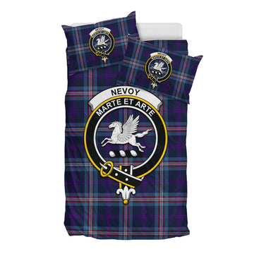 Nevoy Tartan Bedding Set with Family Crest