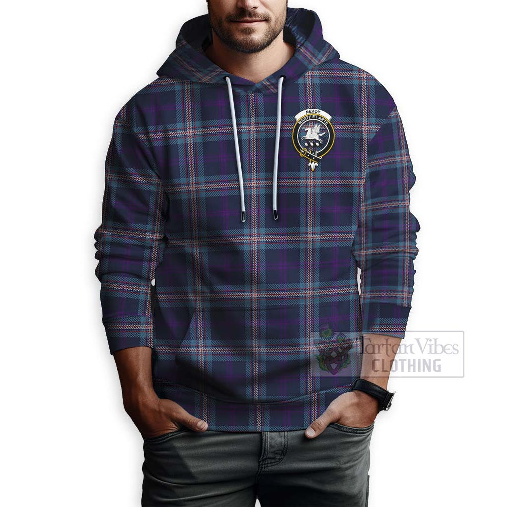 Tartan Vibes Clothing Nevoy Tartan Hoodie with Family Crest and Bearded Skull Holding Bottles of Whiskey