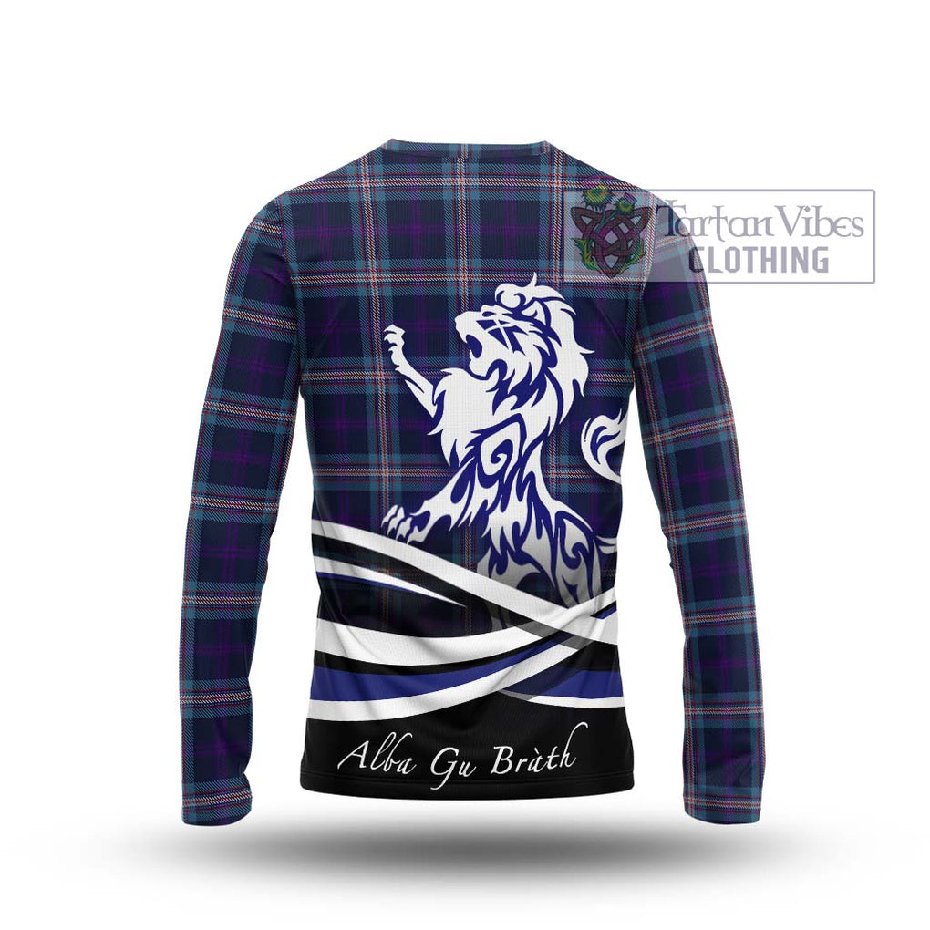 Nevoy Tartan Long Sleeve T-Shirt with Alba Gu Brath Regal Lion Emblem - Tartanvibesclothing Shop