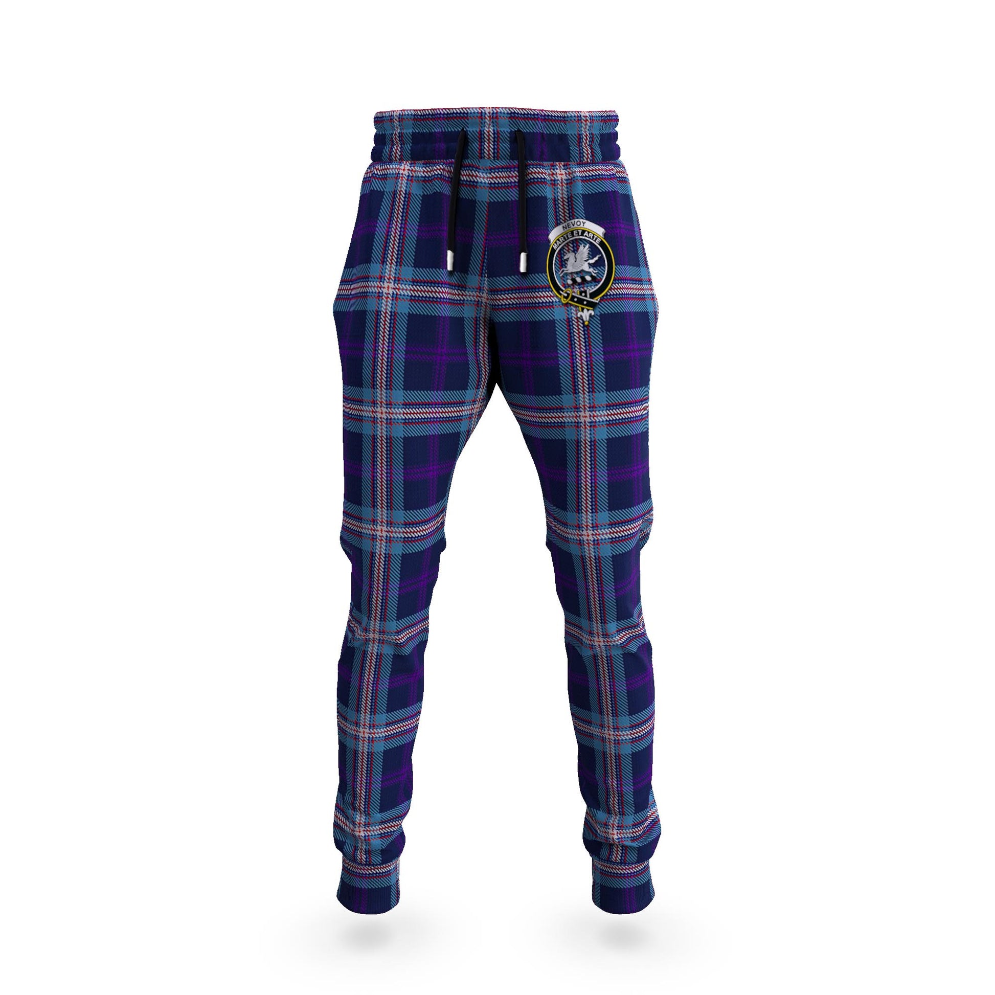 Nevoy Tartan Joggers Pants with Family Crest 5XL - Tartan Vibes Clothing