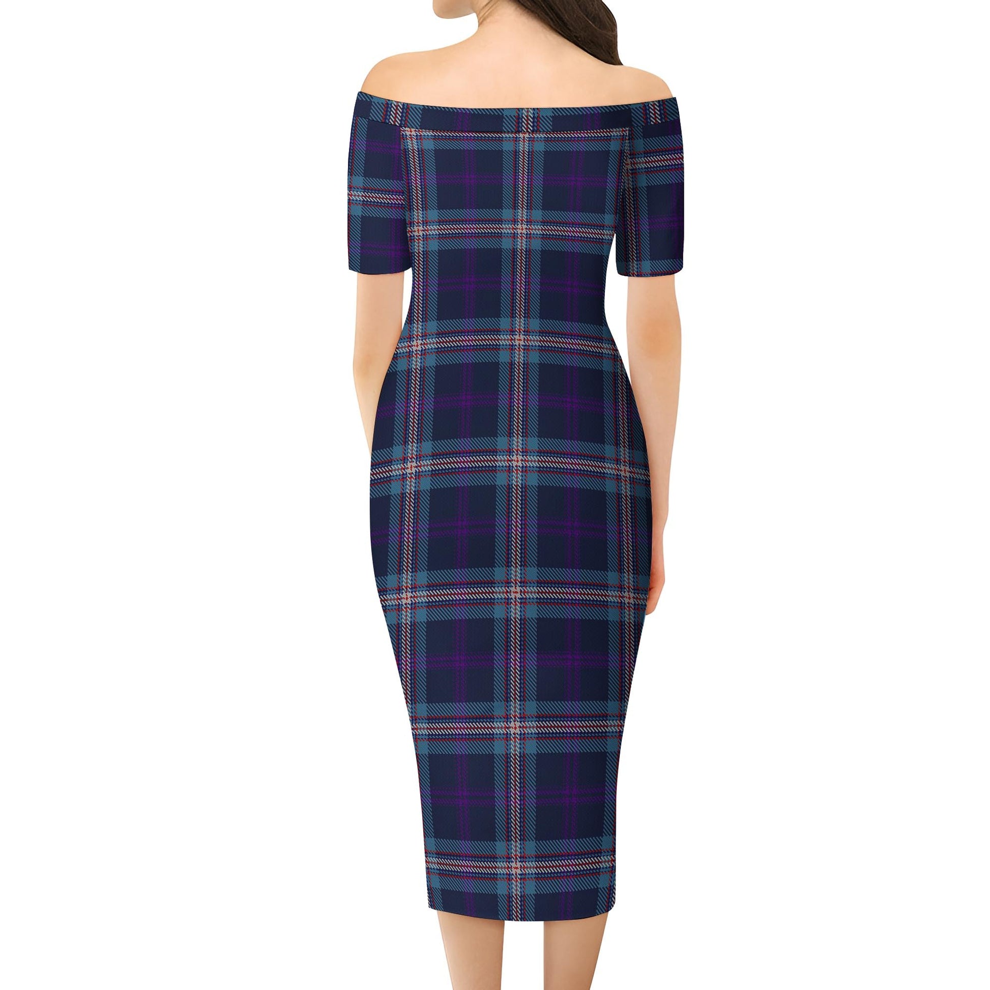 Nevoy Tartan Off Shoulder Lady Dress - Tartanvibesclothing