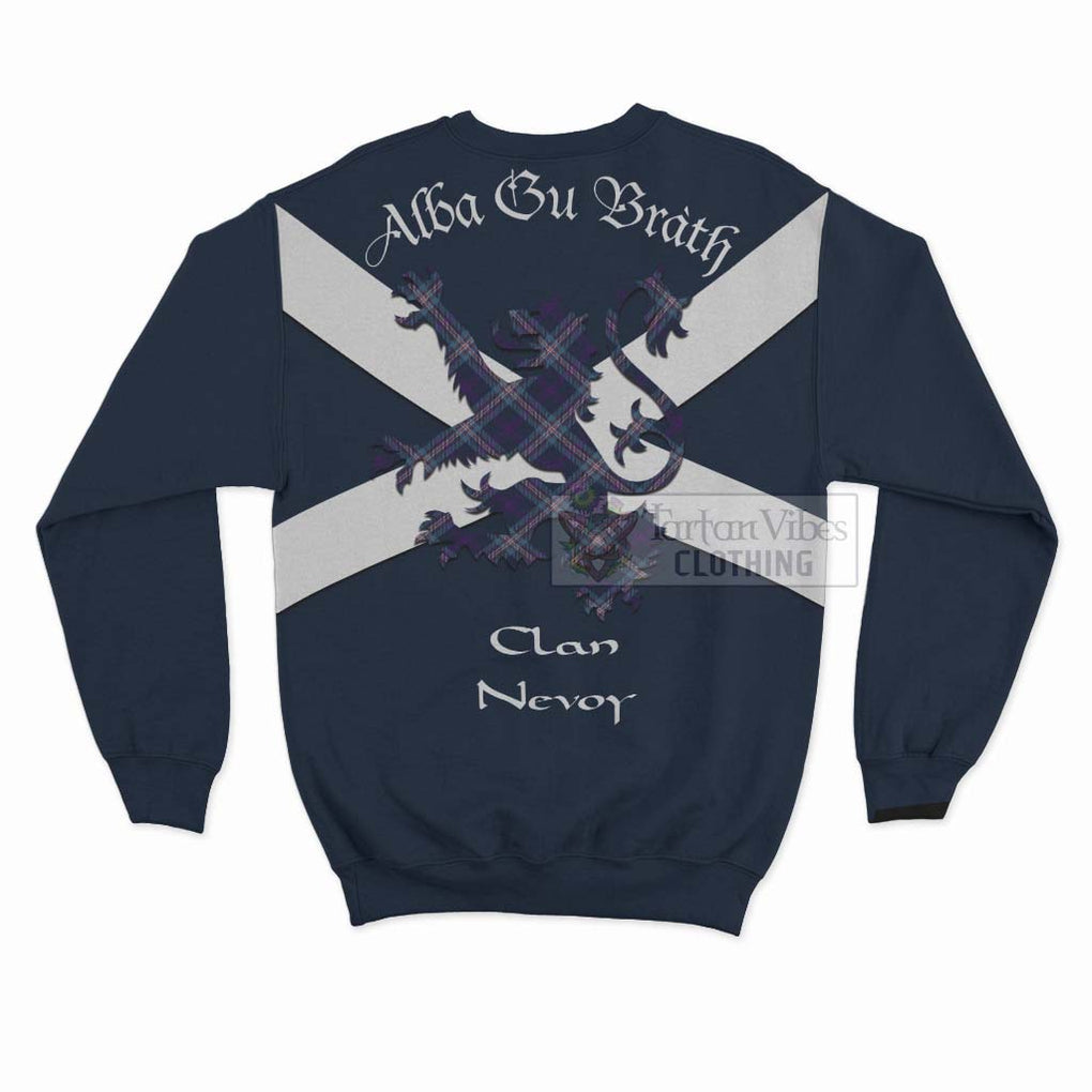 Tartan Vibes Clothing Nevoy Tartan Lion Rampant Sweatshirt – Proudly Display Your Heritage with Alba Gu Brath and Clan Name