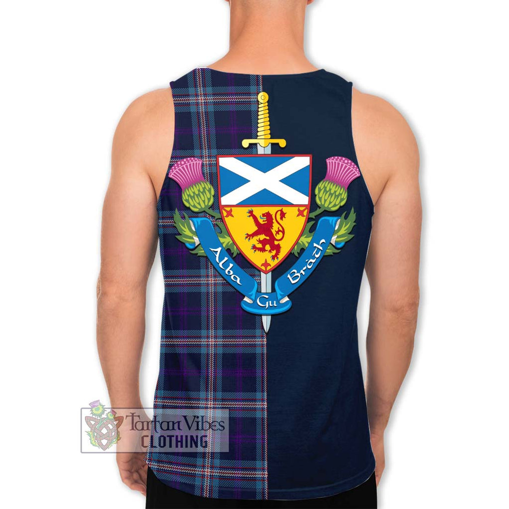 Tartan Vibes Clothing Nevoy Tartan Men's Tank Top with Scottish Lion Royal Arm Half Style