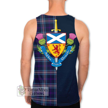 Nevoy Tartan Men's Tank Top Alba with Scottish Lion Royal Arm Half Style