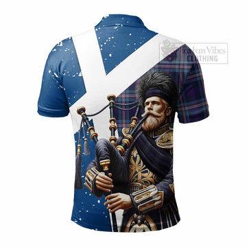 Nevoy Tartan Polo Shirt with Family Crest Scottish Bagpiper Vibes