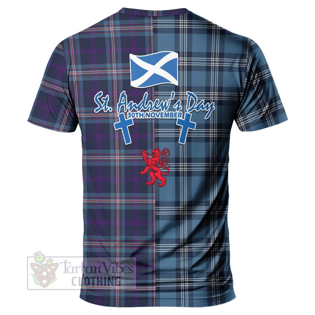 Tartan Vibes Clothing Nevoy Tartan T-Shirt Happy St. Andrew's Day Half Tartan Style