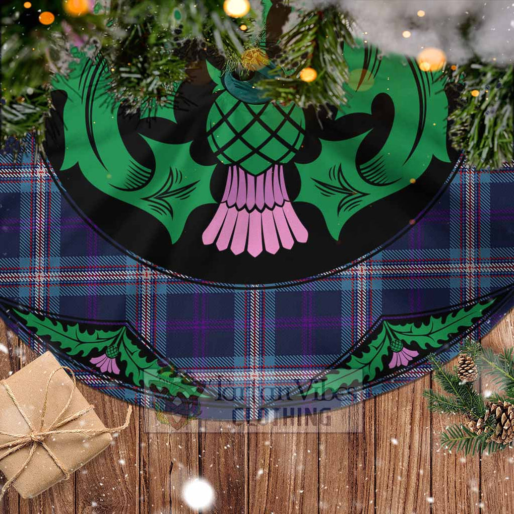 Tartan Vibes Clothing Nevoy Tartan Christmas Tree Skirt Scottish Thistle Style