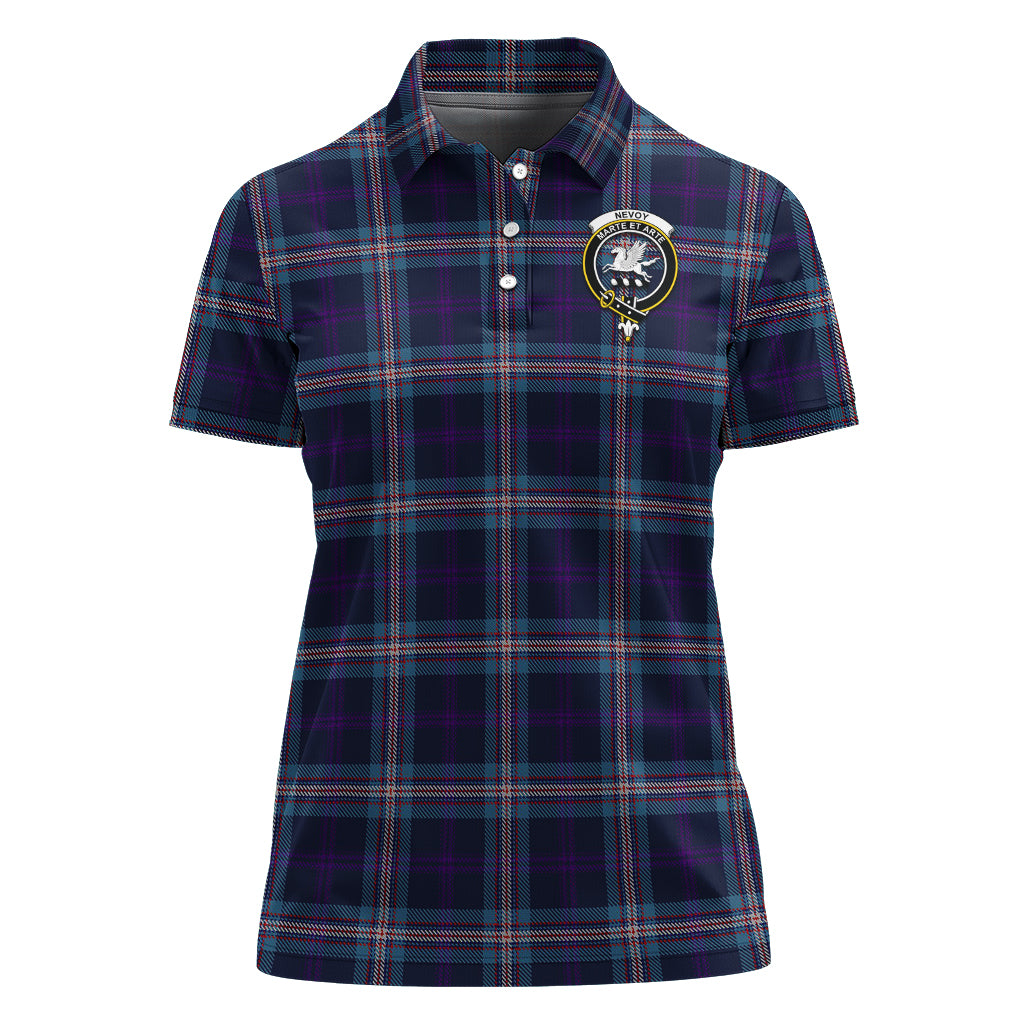 Nevoy Tartan Polo Shirt with Family Crest For Women - Tartan Vibes Clothing