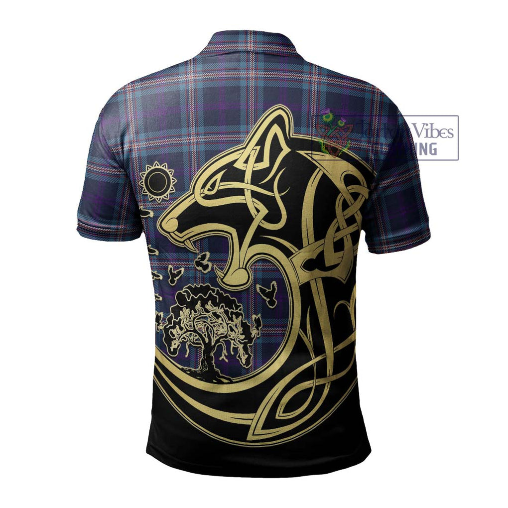 Nevoy Tartan Polo Shirt with Family Crest Celtic Wolf Style - Tartanvibesclothing Shop