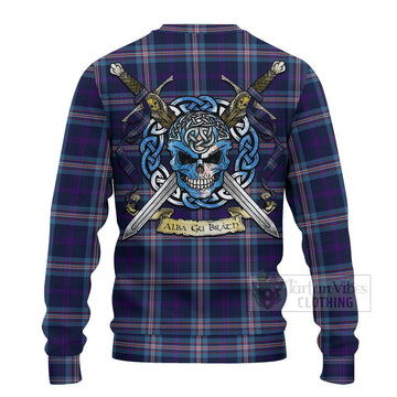 Nevoy Tartan Ugly Sweater with Family Crest Celtic Skull Style