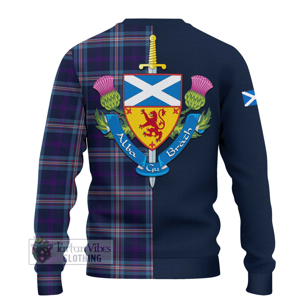 Tartan Vibes Clothing Nevoy Tartan Knitted Sweater with Scottish Lion Royal Arm Half Style