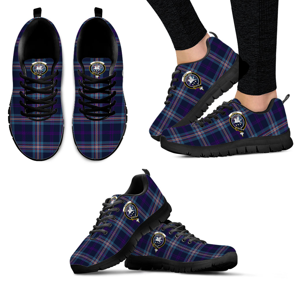 Nevoy Tartan Sneakers with Family Crest - Tartan Vibes Clothing